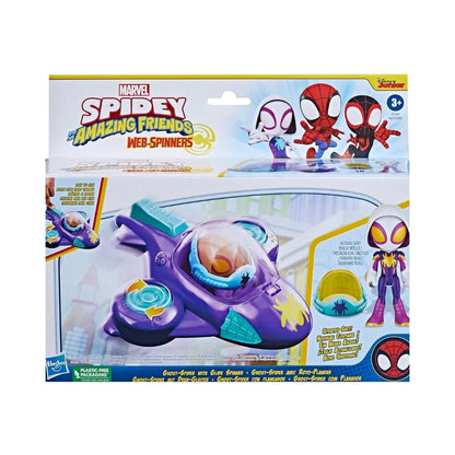Marvel Spidey and His Amazing Friends Web-Spinners Ghost-Spider with Glide Spinner Toy Car