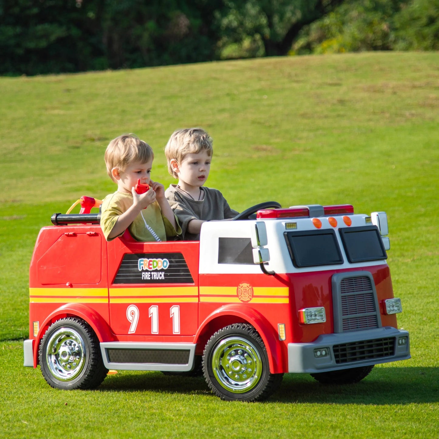 Freddo Toys 24V Fire Truck 2-Seater Ride On