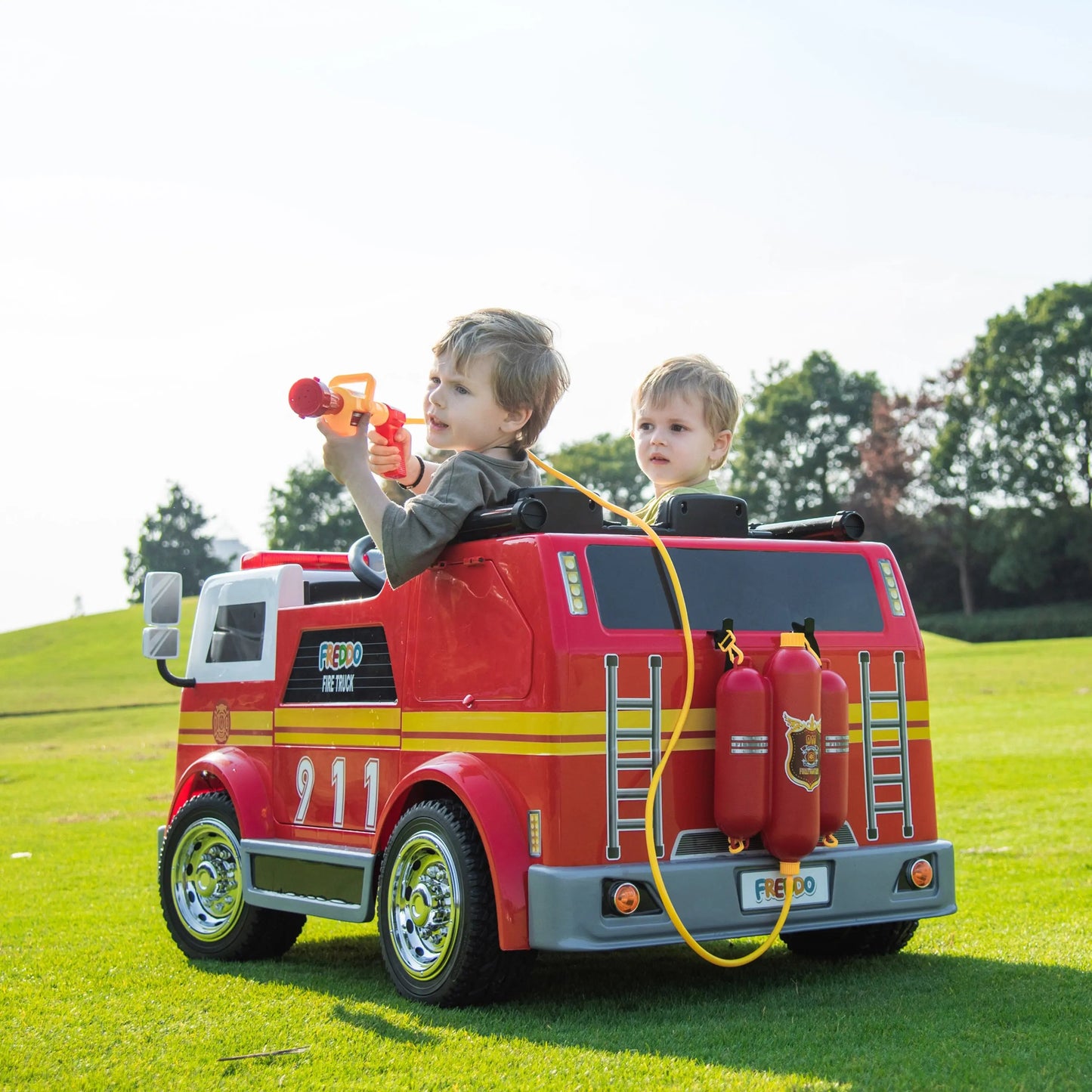 Freddo Toys 24V Fire Truck 2-Seater Ride On
