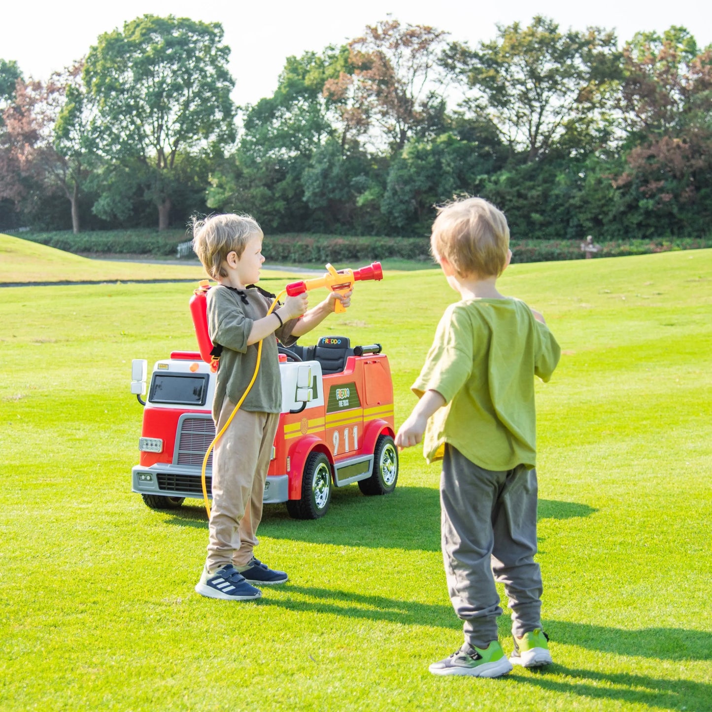 Freddo Toys 24V Fire Truck 2-Seater Ride On