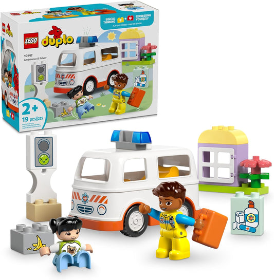 LEGO® DUPLO® Town Ambulance & Driver Building Toy Playset 10447, 19 Pieces