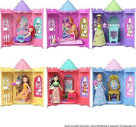 Disney Princess Tower Surprise Stacking Playset with 3.5" Inch Mystery Doll, Styles May Vary