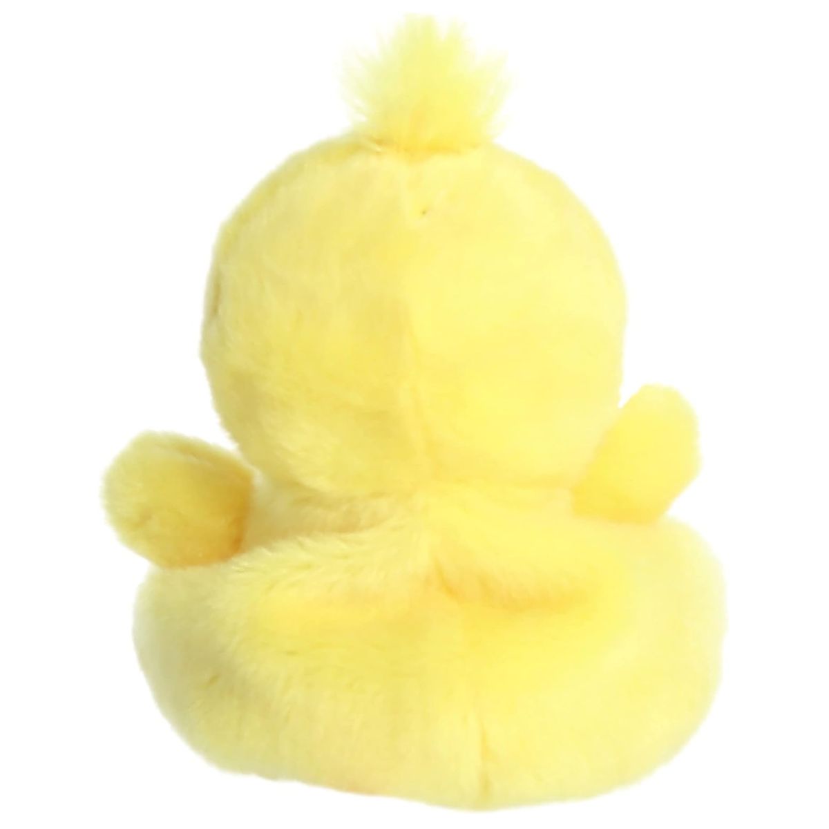 Back view of the cuddly yellow Palm Pals duck stuffed toy showing its little wings.
