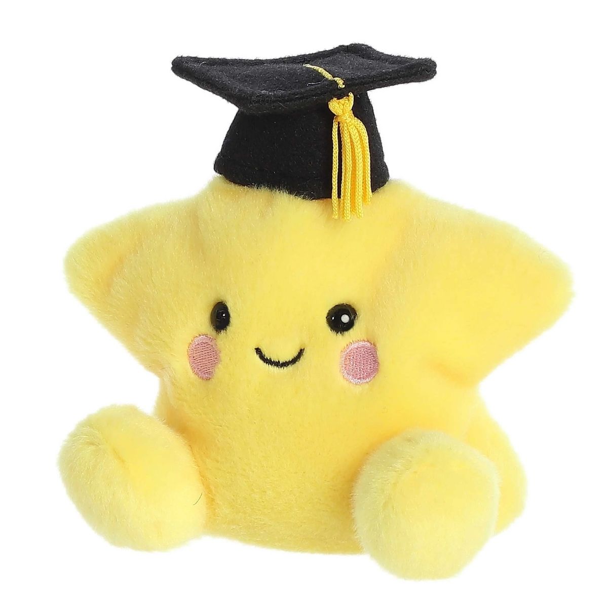 Slightly angled right view of the cheerful Palm Pals Magna Graduation Star plush sitting upright.