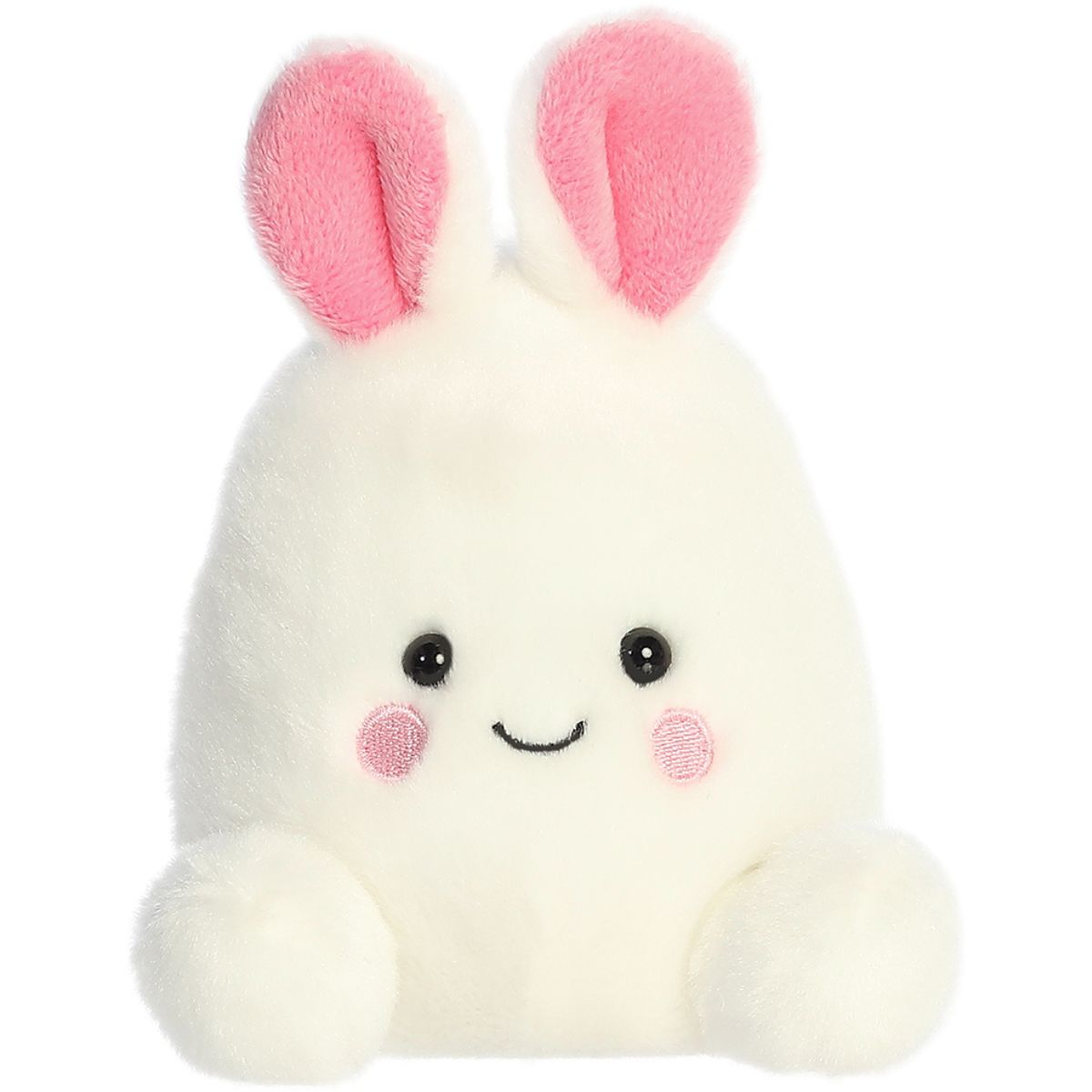 Front view thumbnail of the cute white Bouncy Bunny Egg plush sitting straight, highlighting its symmetrical face, rosy cheeks, and small white feet.