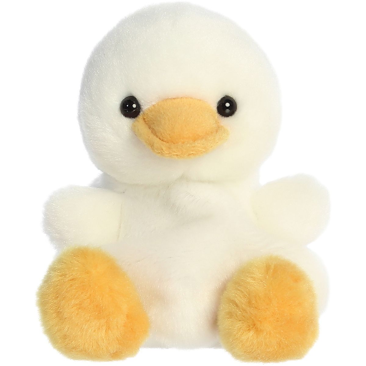 Front view thumbnail of the cute Gavin Goose plush sitting straight, highlighting its symmetrical face and outspread orange webbed feet.
