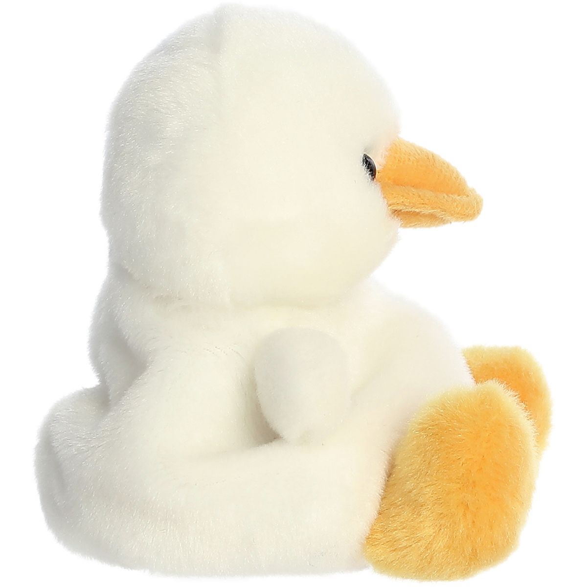 Side profile thumbnail of the mini goose plush showcasing its rounded depth, small wing, and sitting posture.