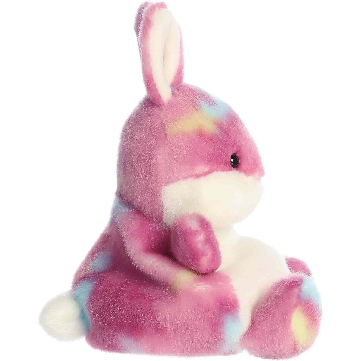 Side profile view of the Palm Pals Buniberry Jellybean Bunny highlighting its plump, rounded shape and little plush paws.
