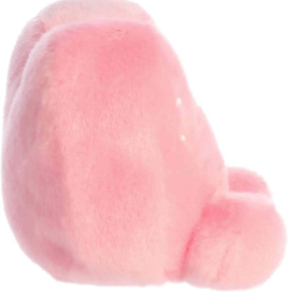 Side profile of the Aurora Palm Pals heart plush highlighting its round shape and little plush arms.