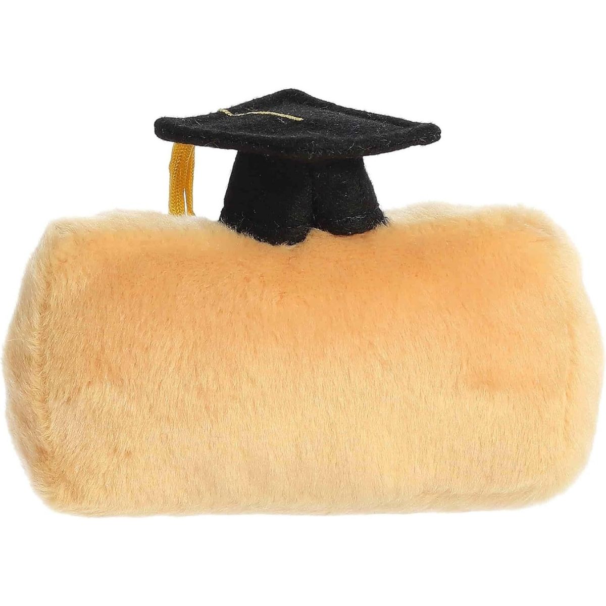 Back view of the Aurora ruler plush showcasing its soft golden-brown plush texture.