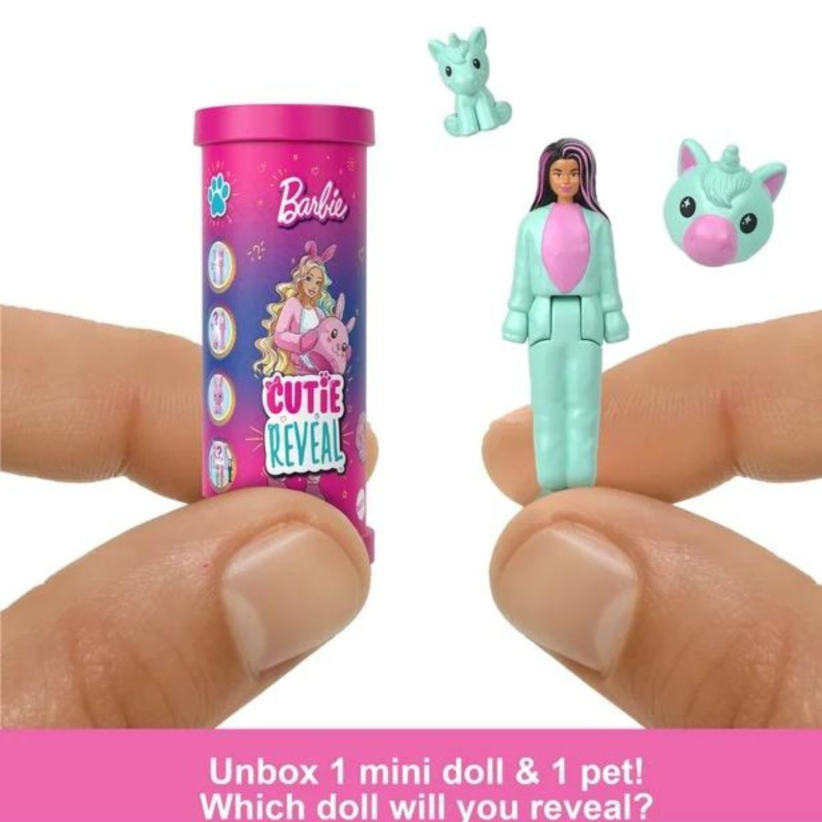 Mini BarbieLand Cutie Reveal 1.5" Inch Mystery Doll, 1 Doll (Styles May Vary)