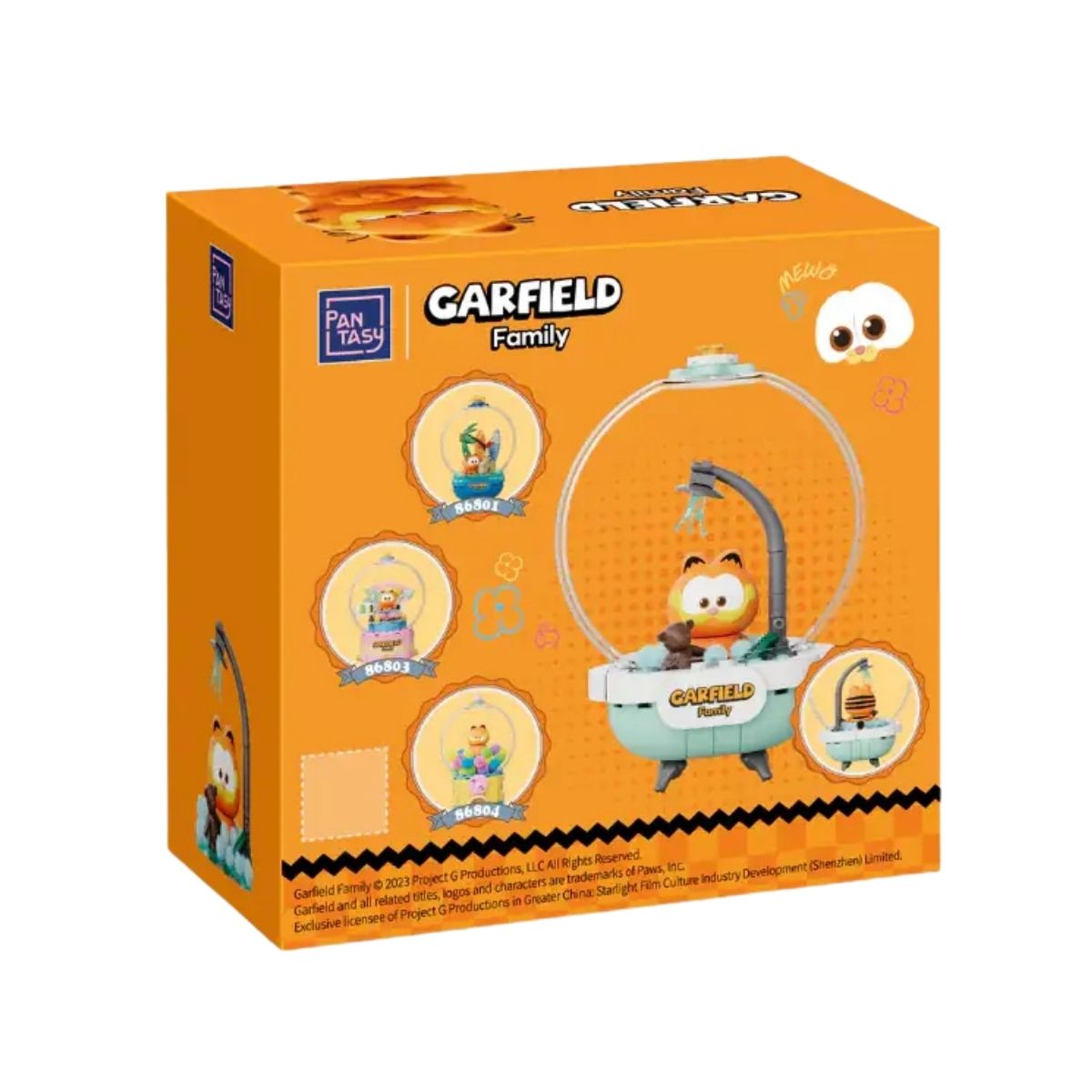 Back of the official packaging for the Pantasy The Garfield Movie Cozy Bath Crystal Ball kit #86802.