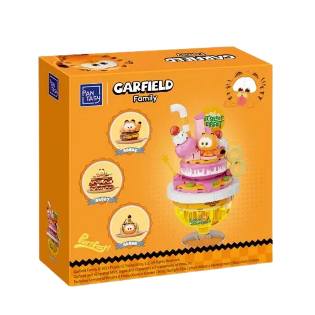 Back of the official packaging for the Pantasy The Garfield Movie Special Drink kit #86806.