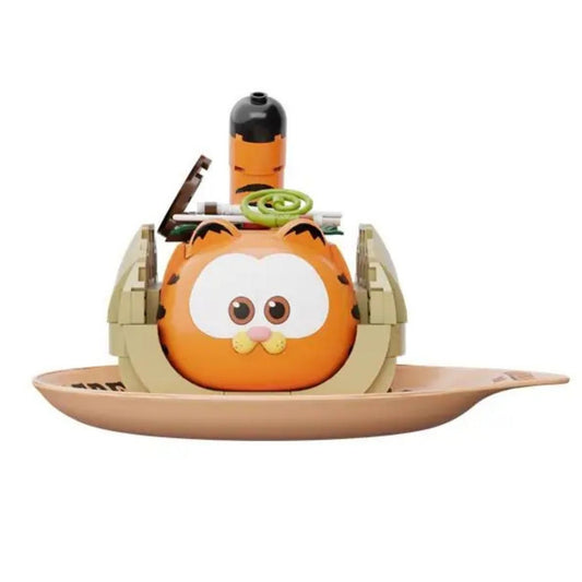 Front view of the assembled Pantasy Garfield mini-figure in a giant taco.