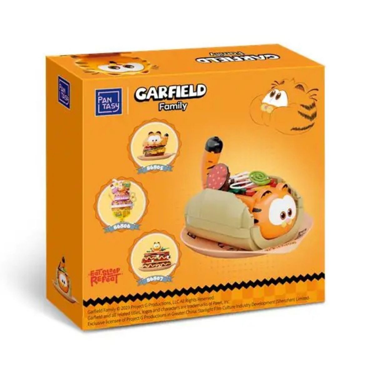 Back of the official collector box for the Pantasy The Garfield Movie Taco kit #86808.
