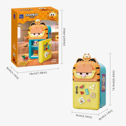 Detailed dimensions and size guide for the Pantasy Garfield Fridge building block model.