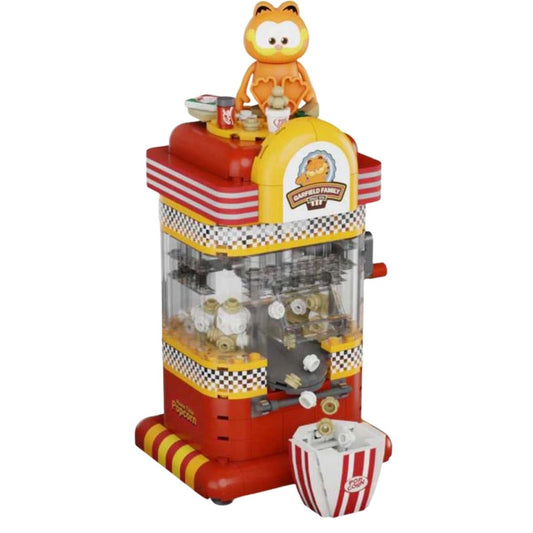 Front view of the Pantasy The Garfield Movie Popcorn Machine 248-piece building block set.