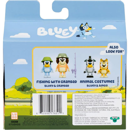 Bluey Figure 2-Pack On Holiday 2" Inch Toy Figure Pack, Bluey & Bingo