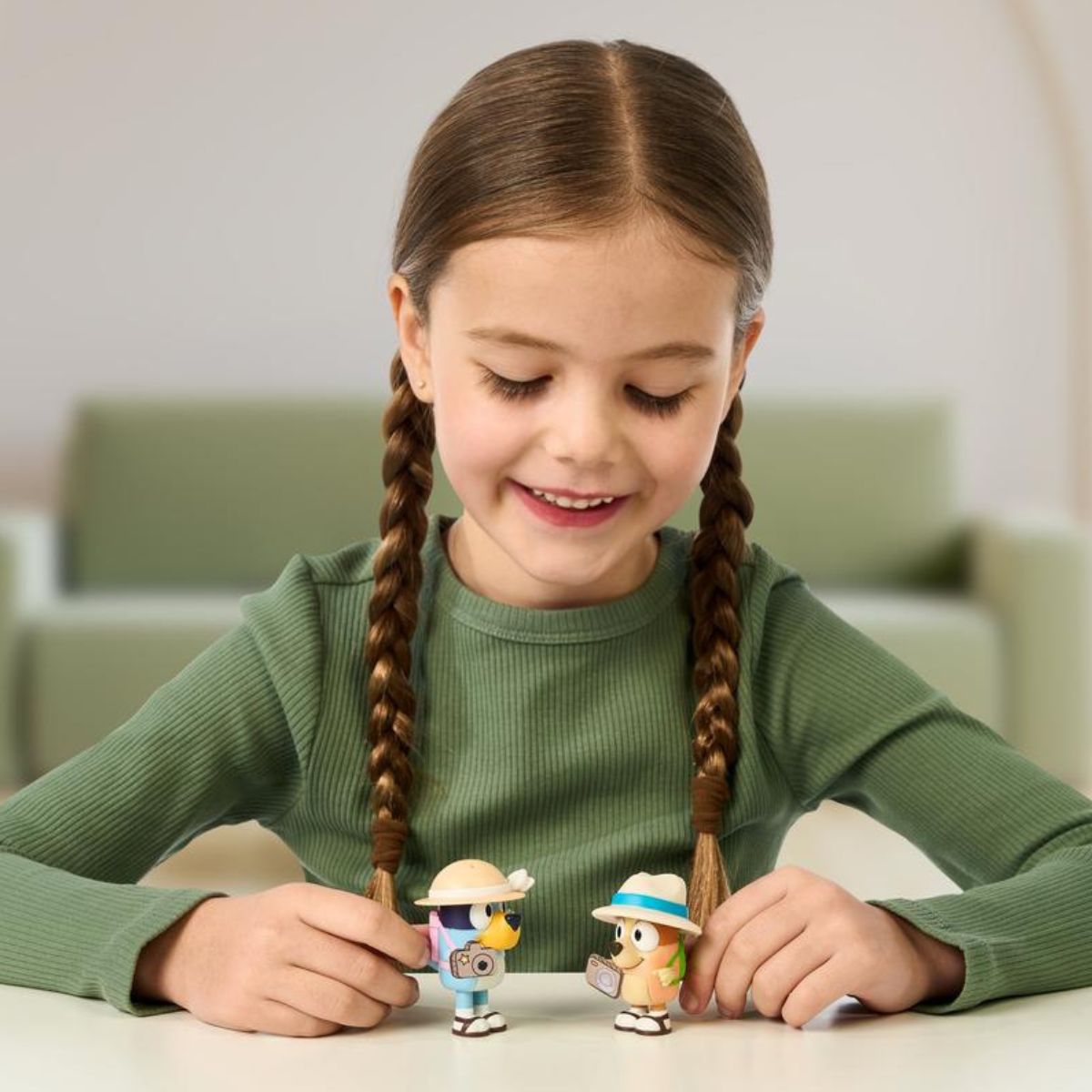 Bluey Figure 2-Pack On Holiday 2" Inch Toy Figure Pack, Bluey & Bingo