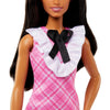 Barbie Fashionistas Doll #205 with Black Hair, Pink Plaid Dress