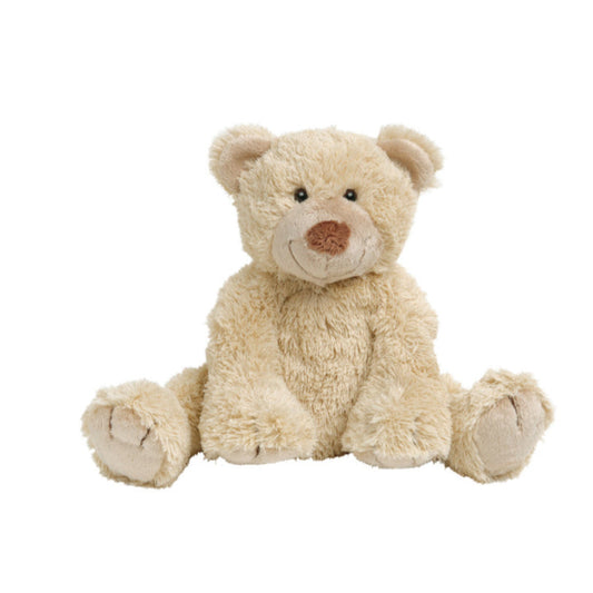 Happy Horse Bear Boogy No. 2 light beige shaggy plush stuffed animal teddy bear sitting against a white background.