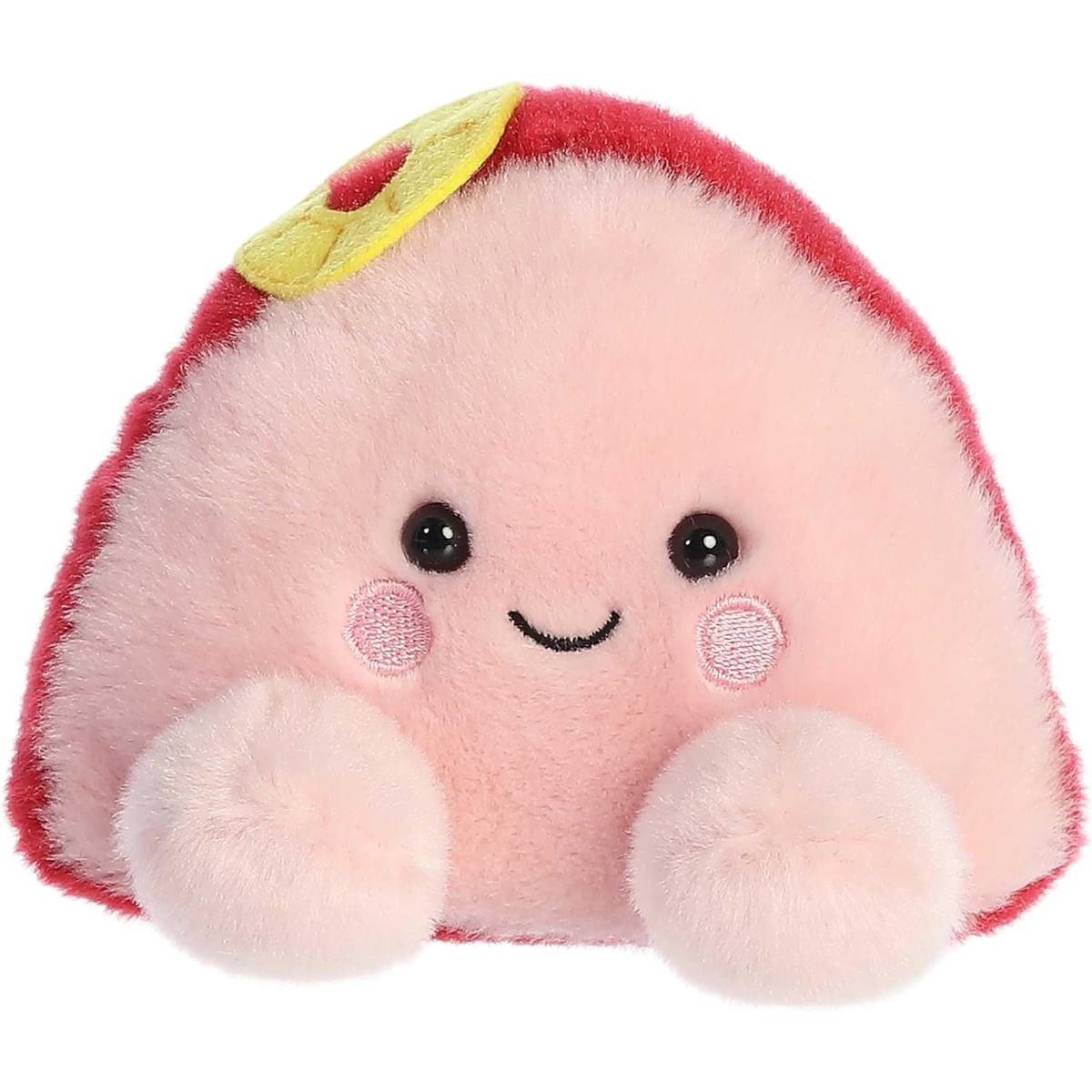Front view thumbnail of the cute Virginia Ham plush sitting straight, highlighting its friendly smiling expression, rosy cheeks, and small pink feet.