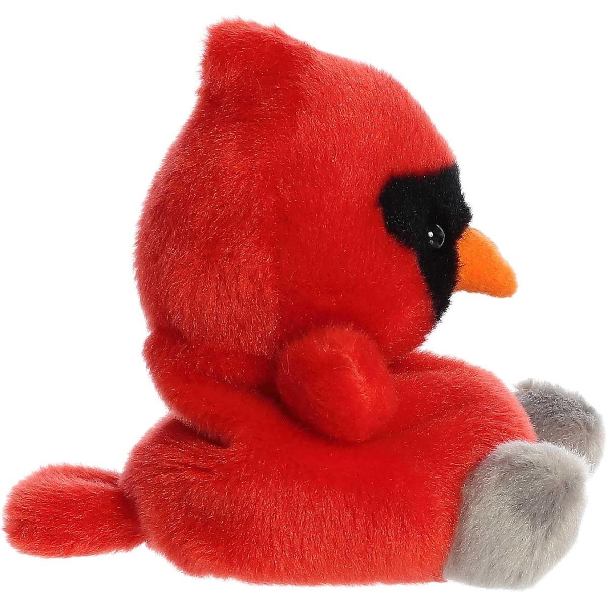 Side profile thumbnail of the mini cardinal plush showcasing its pointed head crest, small red tail, and cozy seated profile.