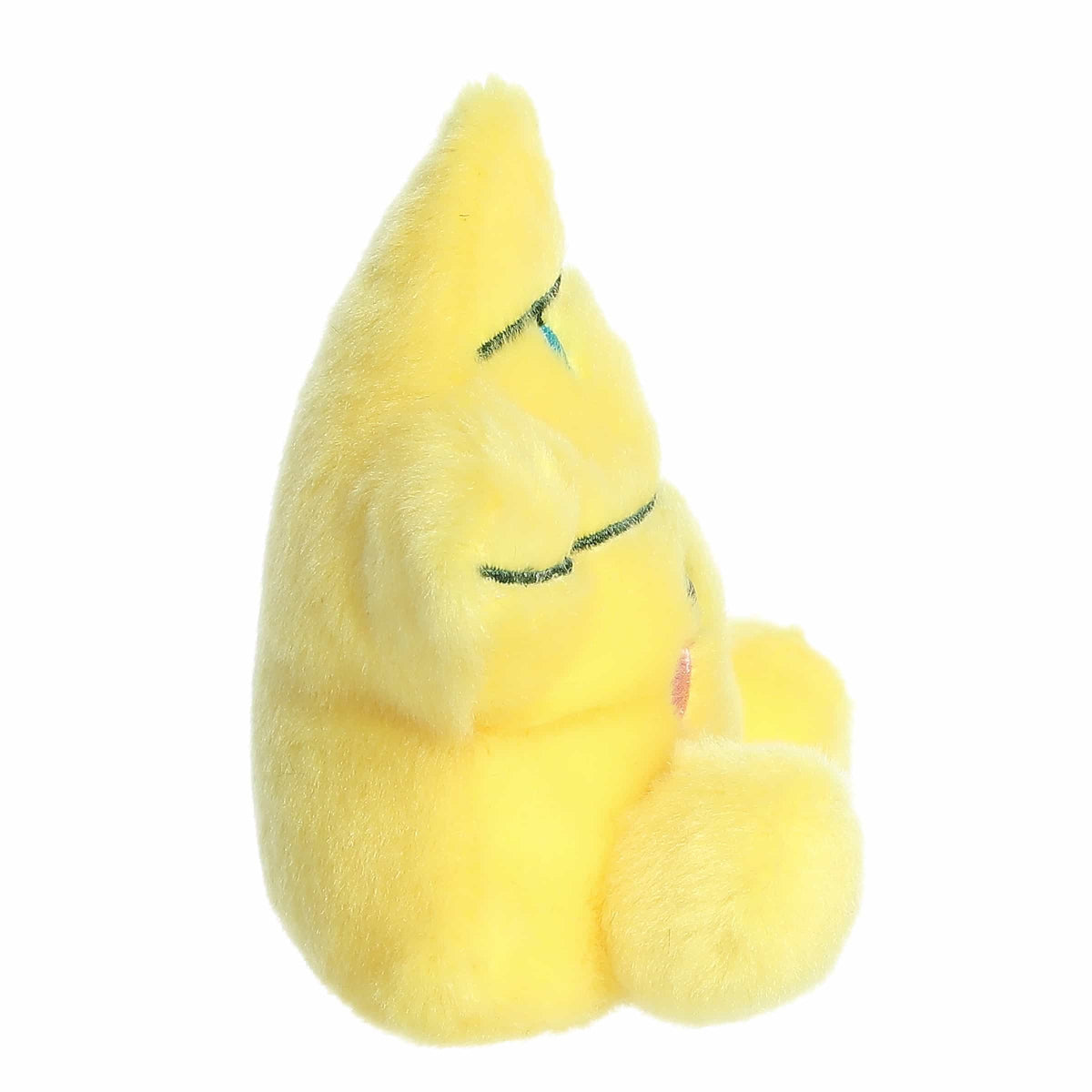 The right side profile thumbnail of the sitting yellow star plush showing its tapered shape and plush yellow feet.