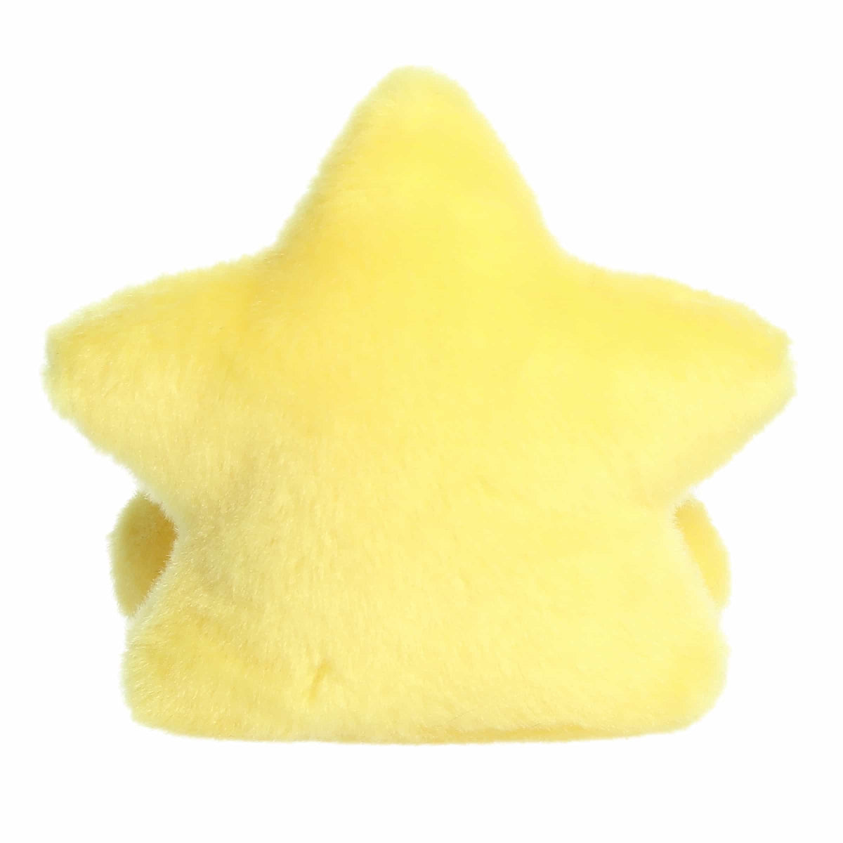 The rear thumbnail view of the yellow holiday star stuffed toy displaying its smooth, unadorned plush back panel.