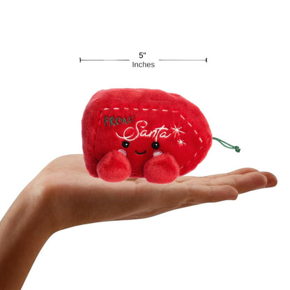 The miniature Eudora Gift Tag plush sitting inside an open human hand displaying a 5-inch width indicator graphic.