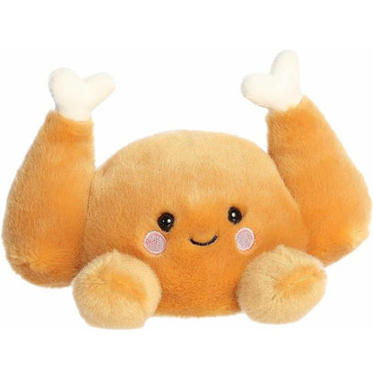 Aurora Palm Pals Wishbone 5-inch Turkey plush stuffed toy sitting forward with golden-brown fur and two upturned drumsticks.