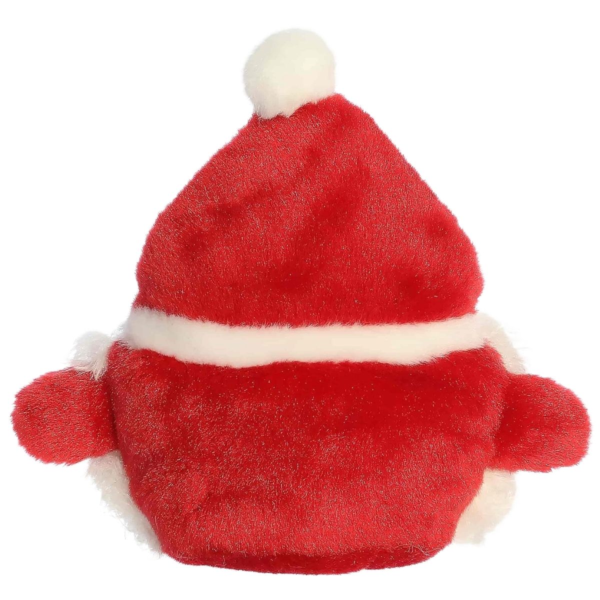 Rear thumbnail view of the red and white Aurora Santa stuffed toy displaying his clean plush back.