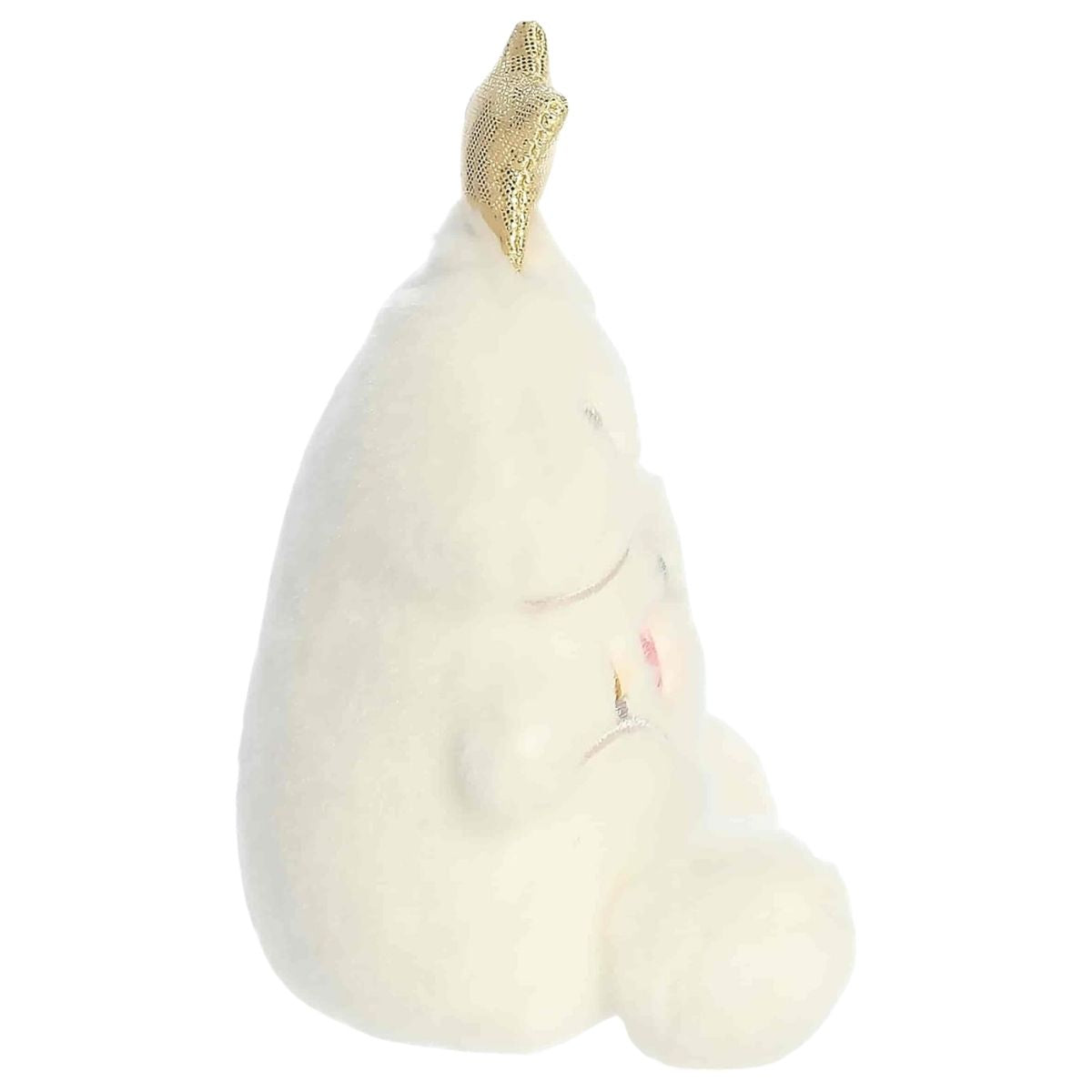 Side profile thumbnail of the mini white tree plush showcasing its soft, layered profile and triangular shape.