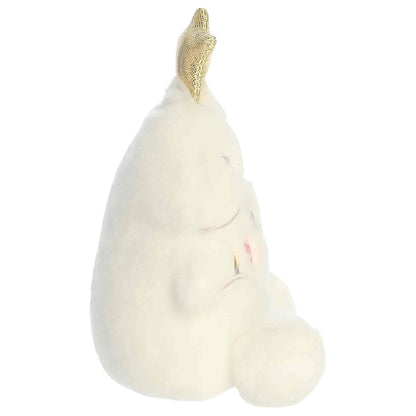 Side profile thumbnail of the mini white tree plush showcasing its soft, layered profile and triangular shape.