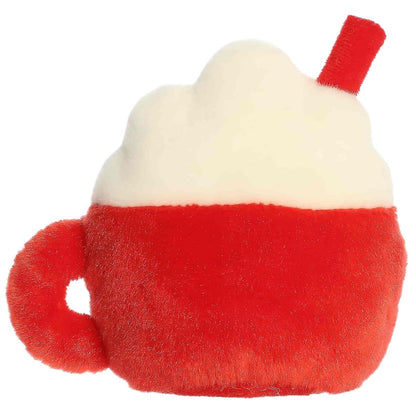 Rear thumbnail view of the red Aurora Santa cocoa stuffed toy displaying its smooth, soft plush back.