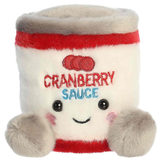 Close-up front portrait thumbnail of the Quinn Cranberry Sauce plush showing her smiling face, rosy cheeks, and festive cranberry text.