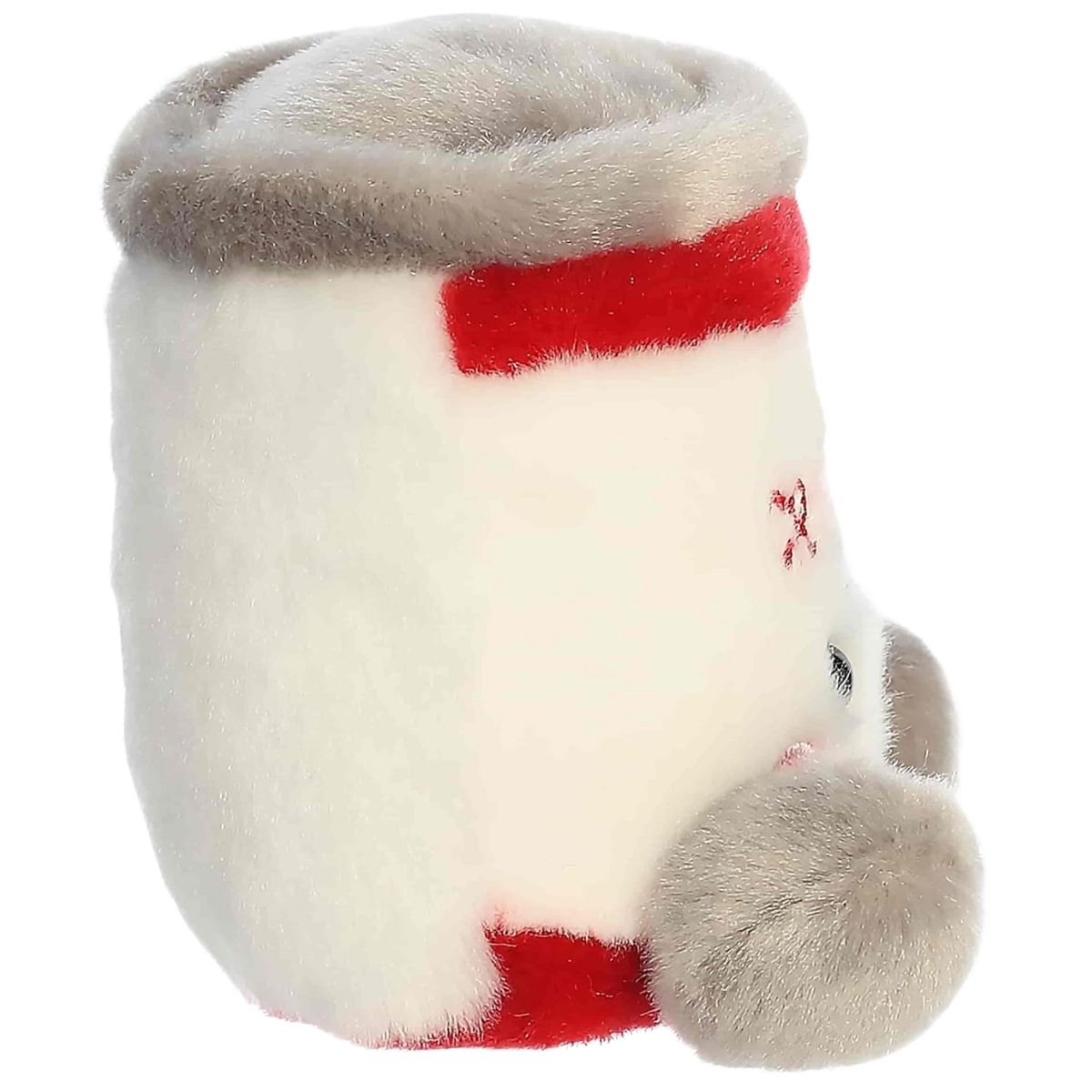 Side profile thumbnail of the cranberry sauce can plush highlighting its rounded shape and soft texture.