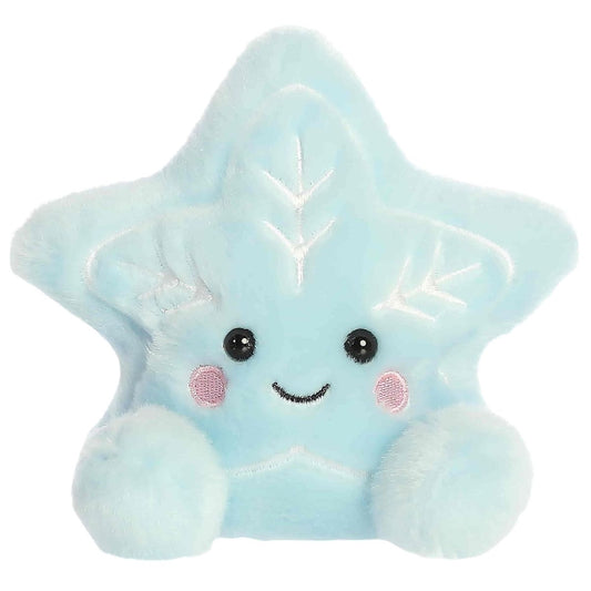 Front view thumbnail of the cute Lumi Snow Star plush sitting straight, highlighting its symmetrical face and rosy pink cheeks.