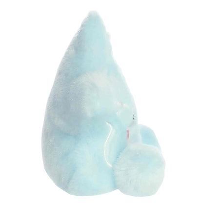 Side profile thumbnail of the mini blue star plush showcasing its soft, layered profile and sitting posture.