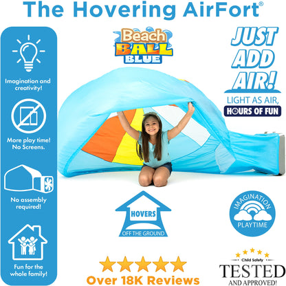 The Original AirFort® Beach Ball Blue - Inflatable Play Fort Tent for Creative Indoor Play Ages 3–14