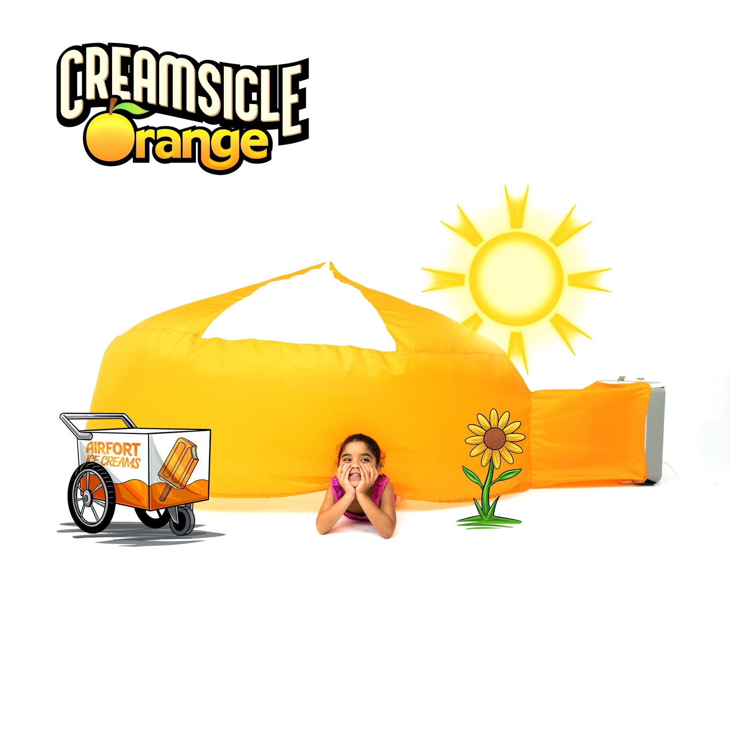 The Original AirFort® Creamsicle Orange - Inflatable Play Fort Tent for Creative Indoor Play Ages 3–14