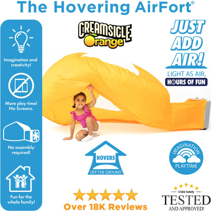 The Original AirFort® Creamsicle Orange - Inflatable Play Fort Tent for Creative Indoor Play Ages 3–14