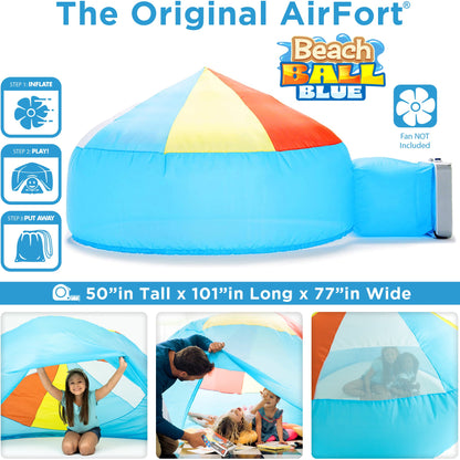 The Original AirFort® Beach Ball Blue - Inflatable Play Fort Tent for Creative Indoor Play Ages 3–14