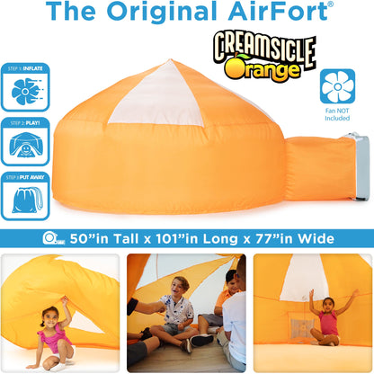 The Original AirFort® Creamsicle Orange - Inflatable Play Fort Tent for Creative Indoor Play Ages 3–14