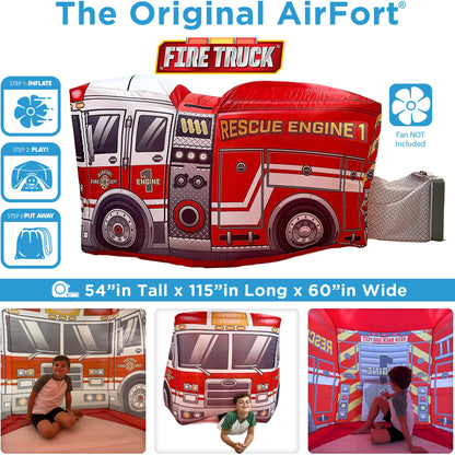 The Original AirFort® Firetruck - Inflatable Play Fort Tent for Creative Indoor Play Ages 3–14