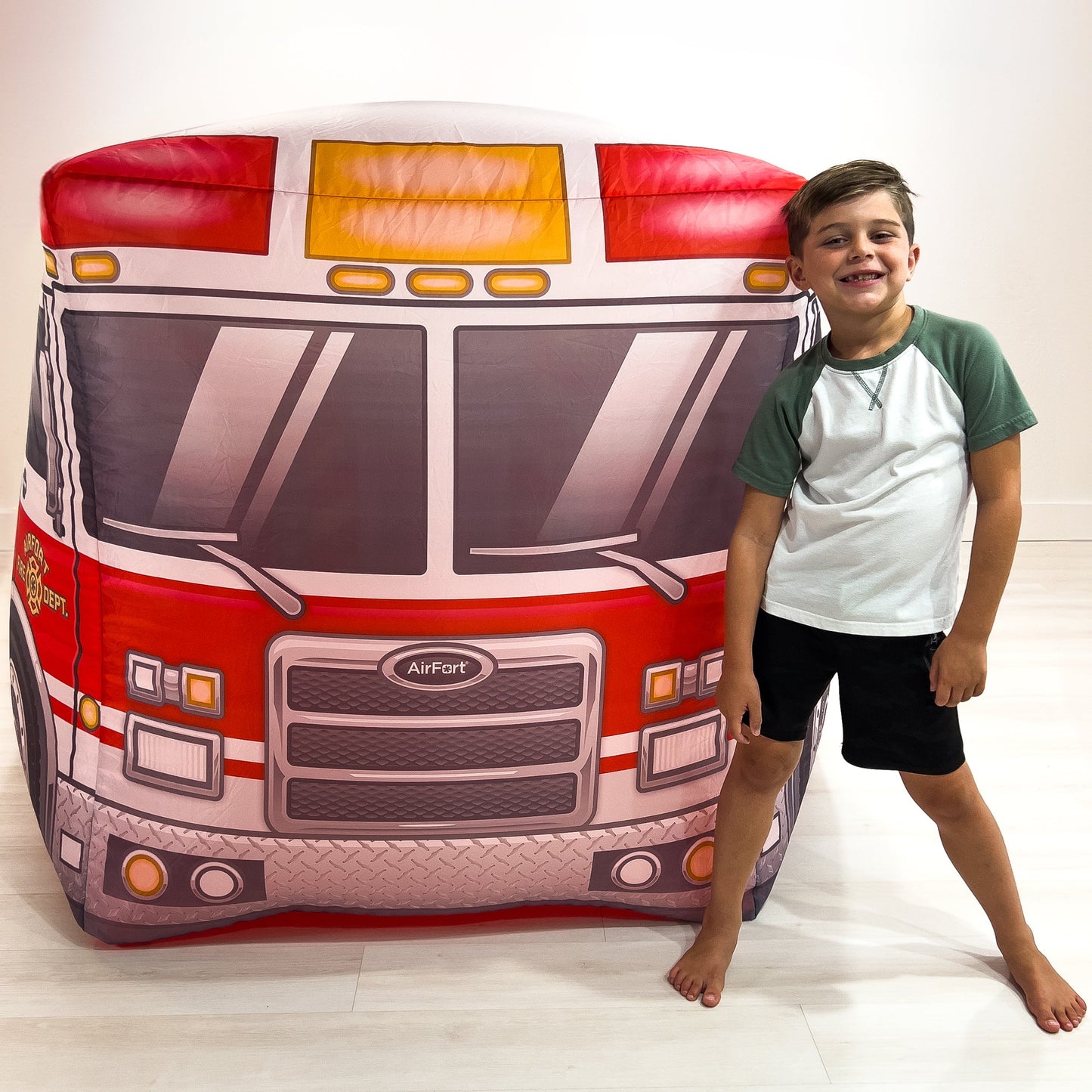 The Original AirFort® Firetruck - Inflatable Play Fort Tent for Creative Indoor Play Ages 3–14