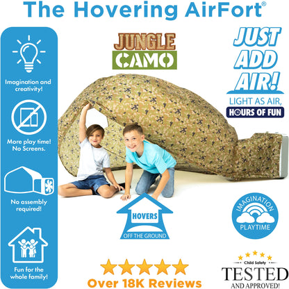 The Original AirFort® Jungle Camo Camoflauge - Inflatable Play Fort Tent for Creative Indoor Play Ages 3–14