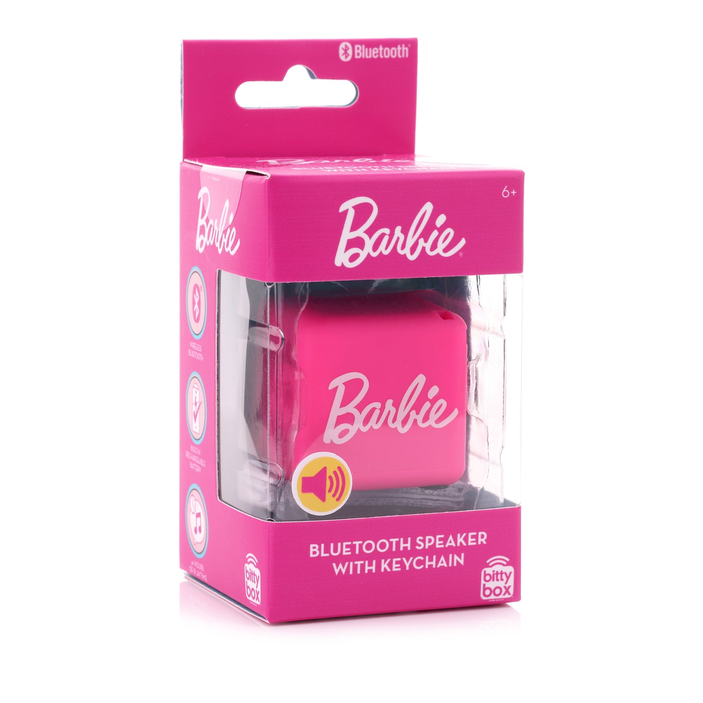 Bitty Boomers Wireless Bluetooth Speaker, Barbie Phrases Bitty Box