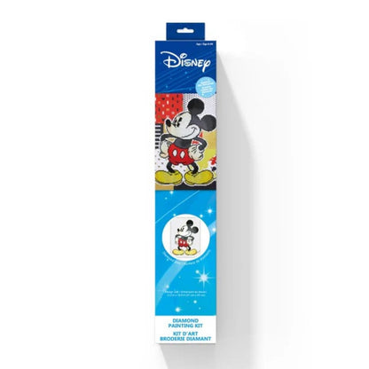 Tall blue retail packaging box for the DIAMOND DOTZ Disney Retro Mickey diamond art painting kit.