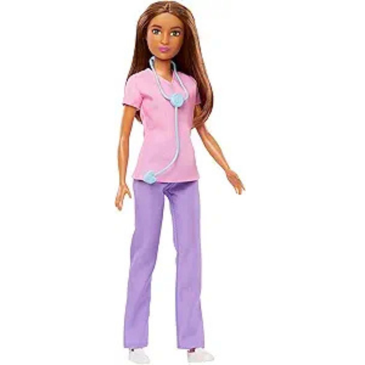 Barbie You Can Be Anything Professional Doctor with Stethoscope Fashion Doll, Brunette